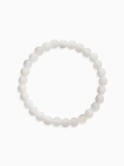 Браслет из бусин «Кварц», d=5.5 см, шар №6, белый