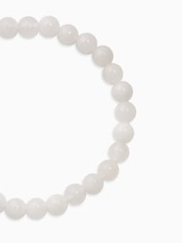 Браслет из бусин «Кварц», d=5.5 см, шар №6, белый