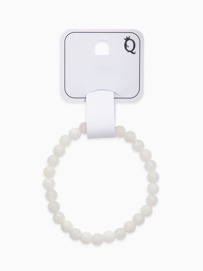 Браслет из бусин «Кварц», d=5.5 см, шар №6, белый