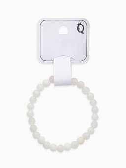 Браслет из бусин «Кварц», d=5.5 см, шар №6, белый