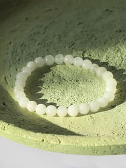 Браслет из бусин «Кварц», d=5.5 см, шар №6, белый