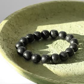 Браслет из бусин «Лава», d=5.5 см, шар №12, чёрный