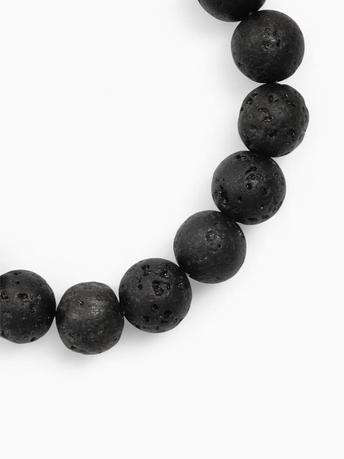 Браслет из бусин «Лава», d=5.5 см, шар №12, чёрный