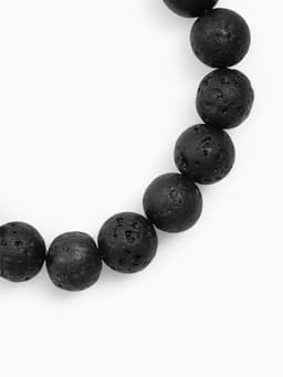 Браслет из бусин «Лава», d=5.5 см, шар №12, чёрный