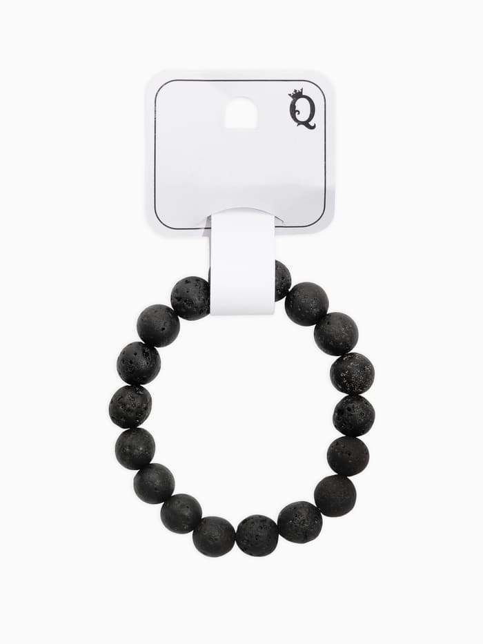 Браслет из бусин «Лава», d=5.5 см, шар №12, чёрный