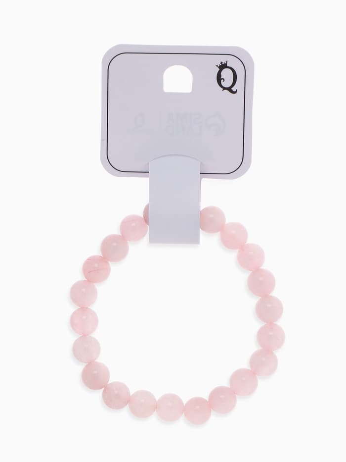 Браслет из бусин «Кварц», d=5.5 см, шар №8, розовый