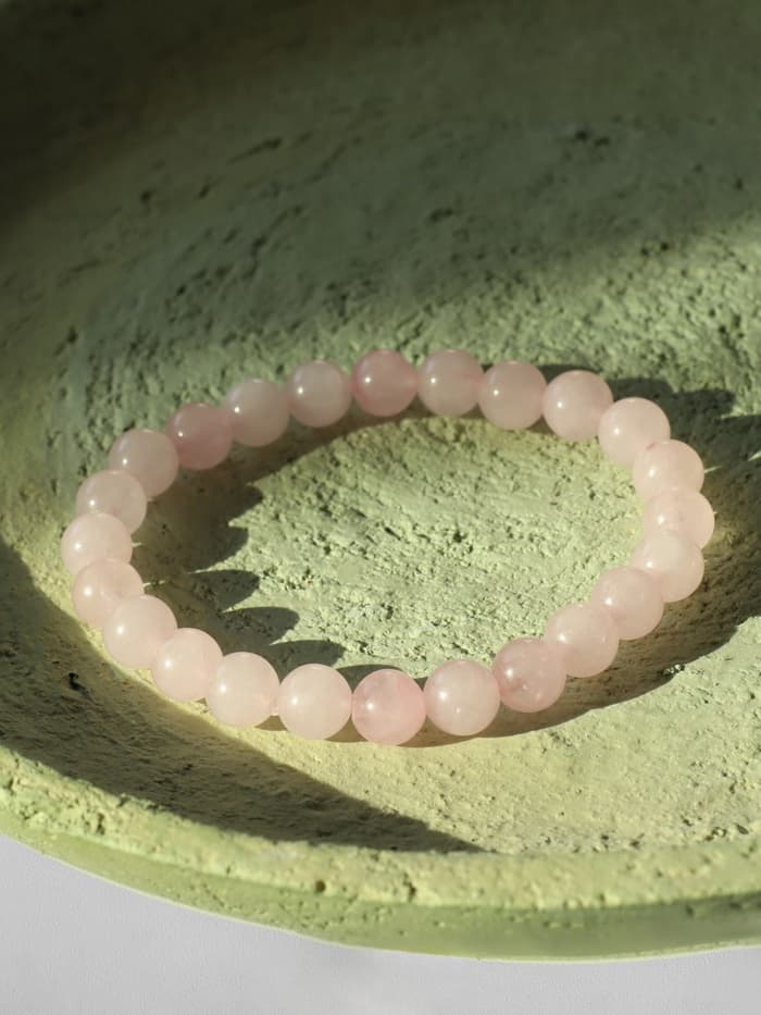 Браслет из бусин «Кварц», d=5.5 см, шар №8, розовый