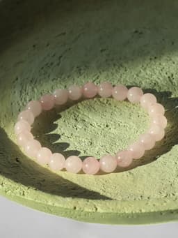 Браслет из бусин «Кварц», d=5.5 см, шар №8, розовый