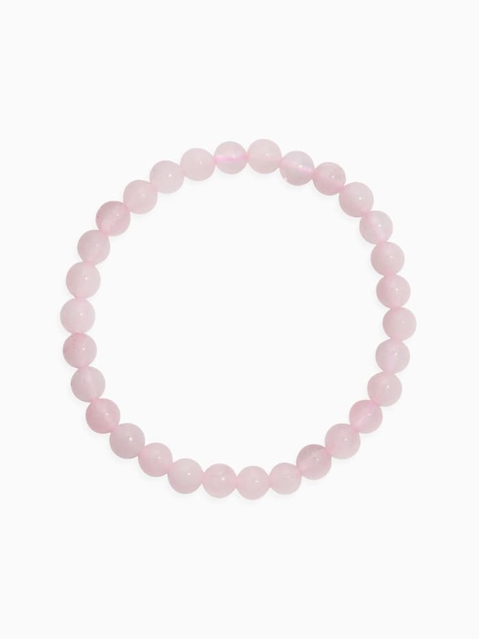 Набор браслетов из бусин «Кварц розовый и Аквамарин», 2 шт. шар №6