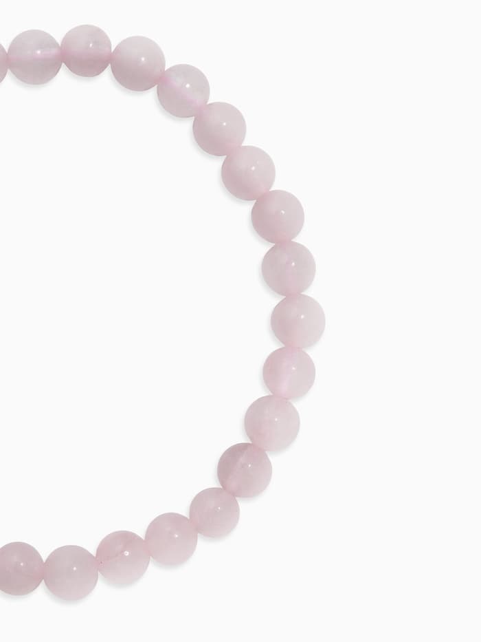 Набор браслетов из бусин «Кварц розовый и Аквамарин», 2 шт. шар №6