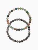 Набор браслетов из бусин «Лабрадор и Яшма», 2 шт. шар №6