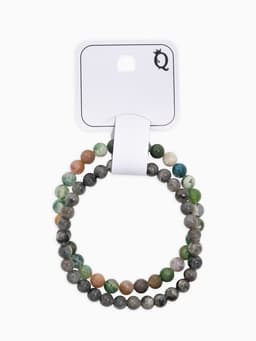 Набор браслетов из бусин «Лабрадор и Яшма», 2 шт. шар №6