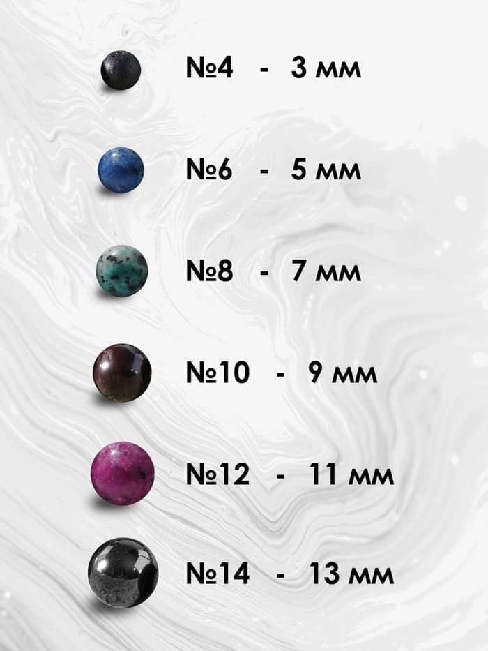 Набор браслетов из бусин «Лабрадор и Яшма», 2 шт. шар №6