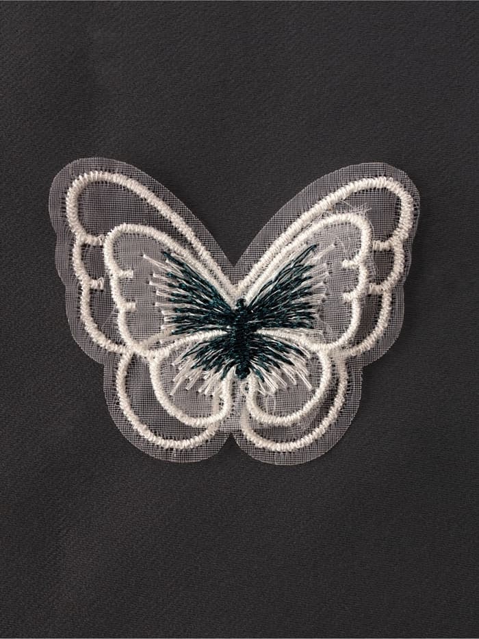 Аппликация для одежды «Бабочка», текстильная, 5×4 см, 10 шт., зеленая, белая