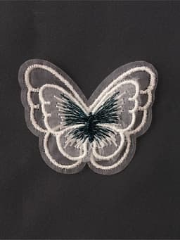 Аппликация для одежды «Бабочка», текстильная, 5×4 см, 10 шт., зеленая, белая