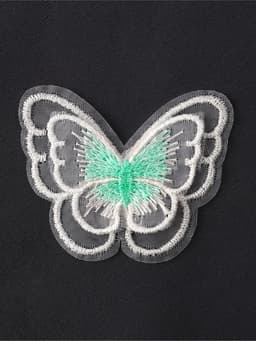 Аппликация для одежды «Бабочка», текстильная, 5×4 см, 10 шт., белая, мятная