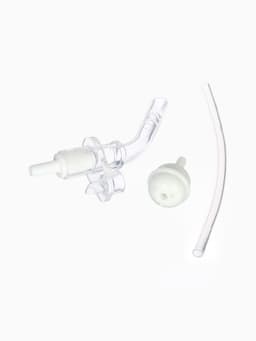 Поильник - непроливайка детский с силиконовой трубочкой «Фрукты», 260 мл., с ручками, розовый