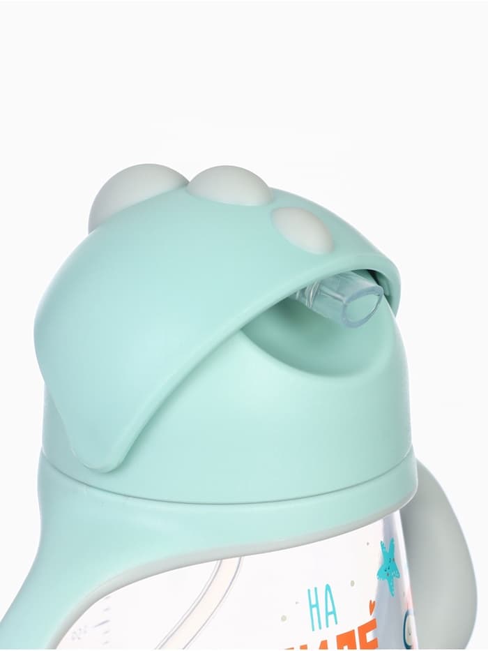 Поильник - непроливайка детский с силиконовой трубочкой «Чайка», 260 мл., с ручками, голубой