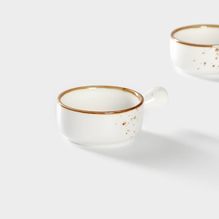 Кокотницы «Церера», набор 2 шт., d=7.5 см, 100 мл, фарфор, белые