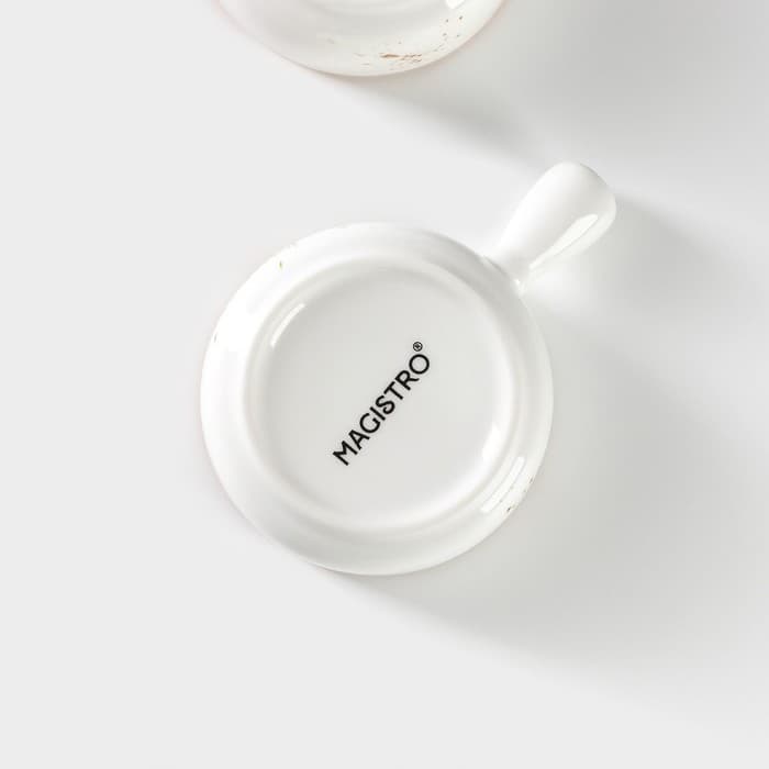 Кокотницы «Церера», набор 2 шт., d=7.5 см, 100 мл, фарфор, белые