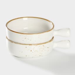 Кокотницы «Церера», набор 2 шт., d=15 см, 500 мл, фарфор, белые