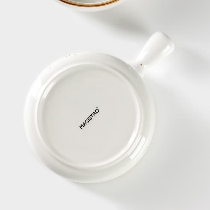 Кокотницы «Церера», набор 2 шт., d=15 см, 500 мл, фарфор, белые