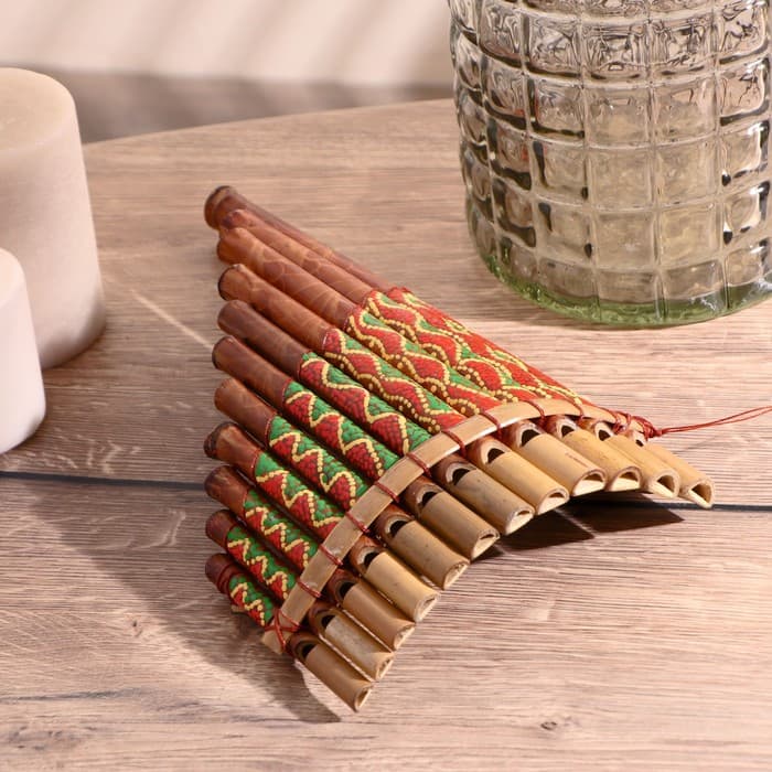 Сувенирный музыкальный инструмент «Флейта Пана» 28×19.5×6.5 см МИКС