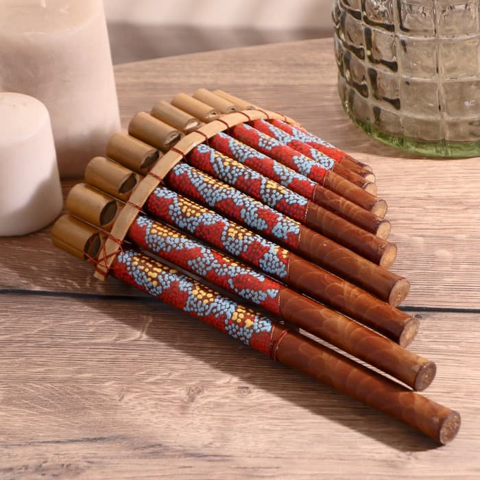 Сувенирный музыкальный инструмент «Флейта Пана» 28×19.5×6.5 см МИКС