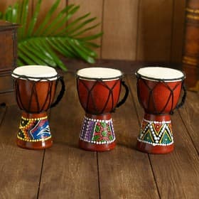 Сувенирный музыкальный инструмент «Барабан Джембе», 15×9.5×9.5 см, МИКС