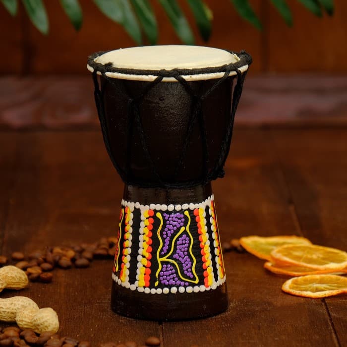 Сувенирный музыкальный инструмент «Барабан Джембе», 15×9.5×9.5 см, МИКС