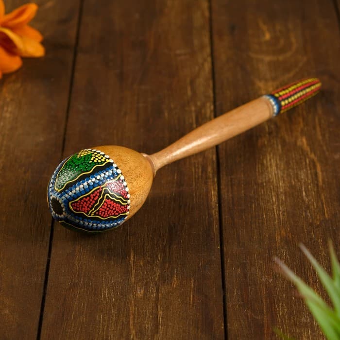 Сувенирный музыкальный инструмент «Маракас», 21×5×5 см, МИКС