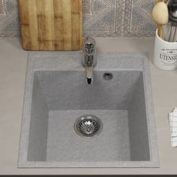Мойка кухонная из камня Uperwood ECON UPD-404, 003, прямоугольная, цвет 003 серая матовая