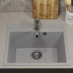 Мойка кухонная из камня Uperwood ECON UPD-408, 003, прямоугольная, цвет 003 серая матовая