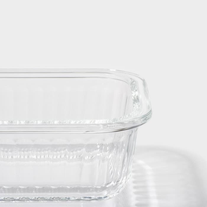 Контейнер для еды Доляна Basic, 370 мл, 14.5×10.5×5.5 см, прямоугольный, жаропрочного стекло, прозрачный