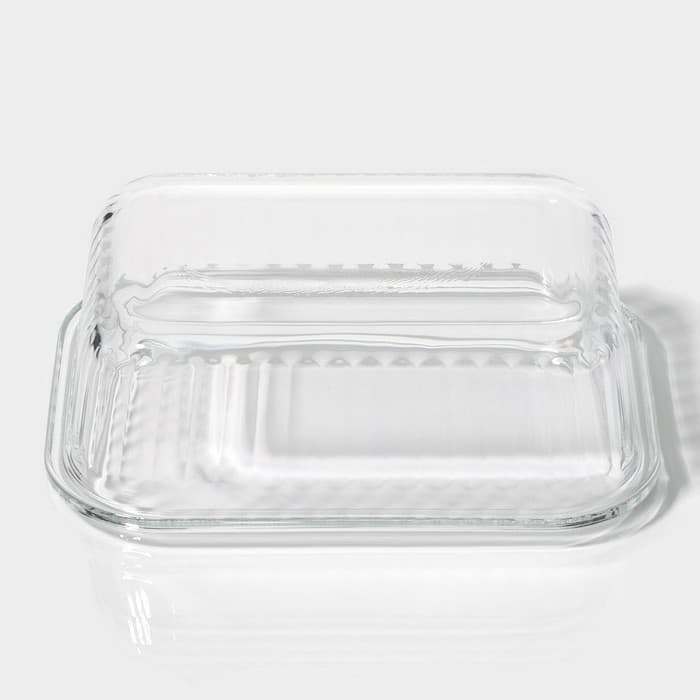 Контейнер для еды Доляна Basic, 370 мл, 14.5×10.5×5.5 см, прямоугольный, жаропрочного стекло, прозрачный