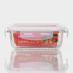 Контейнер для еды Доляна Basic, 370 мл, 14.5×10.5×5.5 см, прямоугольный, жаропрочного стекло, прозрачный
