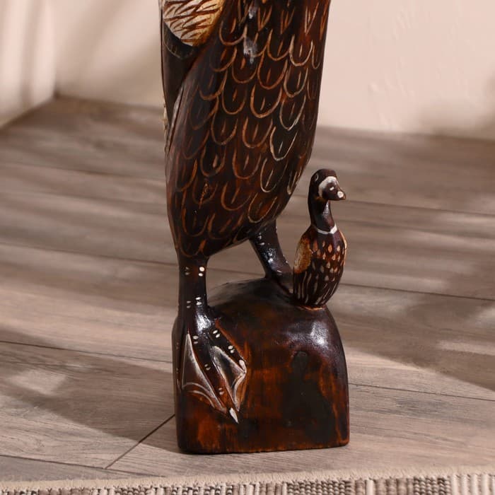 Сувенир «Утка с утёнком», 52×9×17 см, дерево