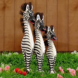 Сувенир «Семейство зебр», набор 3 шт., h=40 см, h=35 см, h=30 см, дерево