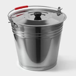 Ведро, 12 л, d=32 см, с крышкой, AISI 201 сталь