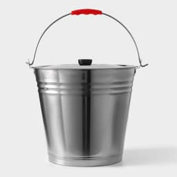 Ведро, 12 л, d=32 см, с крышкой, AISI 201 сталь