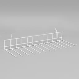 Крючок-гребенка для металлической перфорированной панели, 55×21×4 см, цвет белый