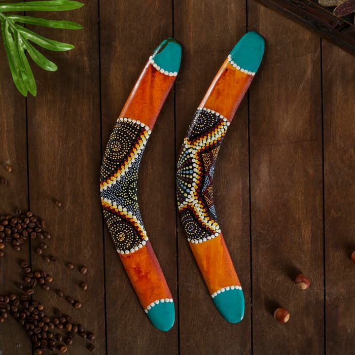 Сувенир Бумеранг, чёрный с узором, 41×13×1 см, МИКС