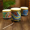 Сувенирный музыкальный инструмент «Барабаны тройные», 33×17×11 см, МИКС