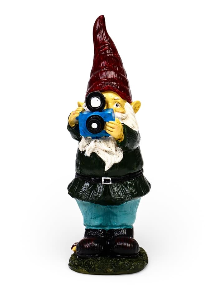 Садовая фигура из полистоуна «Гном фотограф», 10×10×27 см