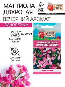 Семена цветов Маттиола двурогая «Вечерний аромат», смесь, 0.3 г, «Рецепты дедушки Никиты»