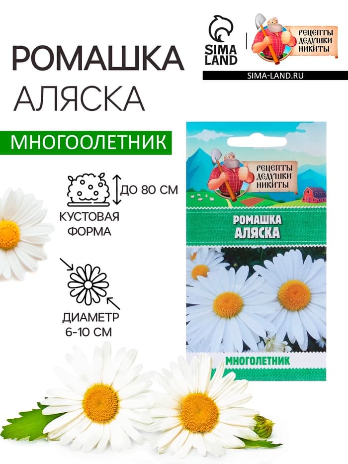 Семена цветов Ромашки "Аляска", 0,3 г