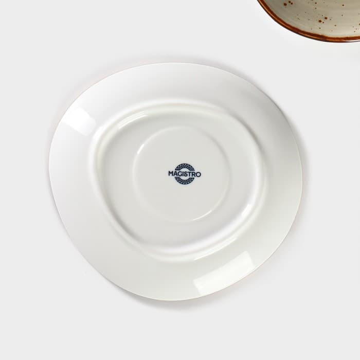 Набор блюдец фарфоровых Magistro Mediterana, 2 предмета: 16×15 см, цвет бежевый