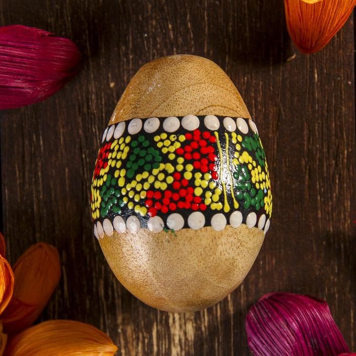 Сувенирный музыкальный инструмент Маракас «Яйцо с узором», 6.5×5×5 см, МИКС