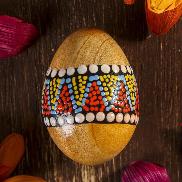 Сувенирный музыкальный инструмент Маракас «Яйцо с узором», 6.5×5×5 см, МИКС