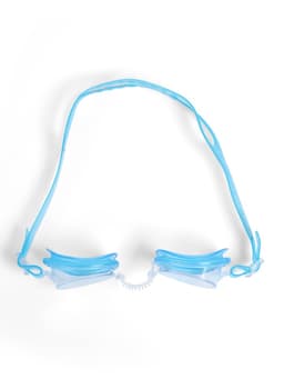 Очки для плавания детские «На волне: Акула», беруши, цвет голубой